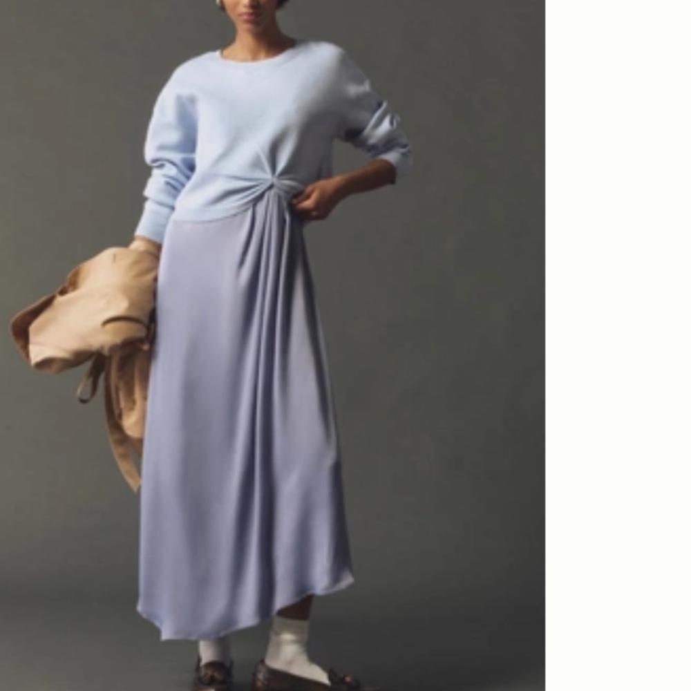Anthropologie Elegant Blue Women's Dress twofer dress! NWT